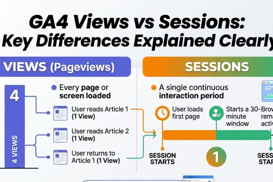 GA4 Views vs Sessions Key Differences Explained Clearly